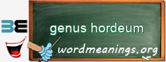 WordMeaning blackboard for genus hordeum